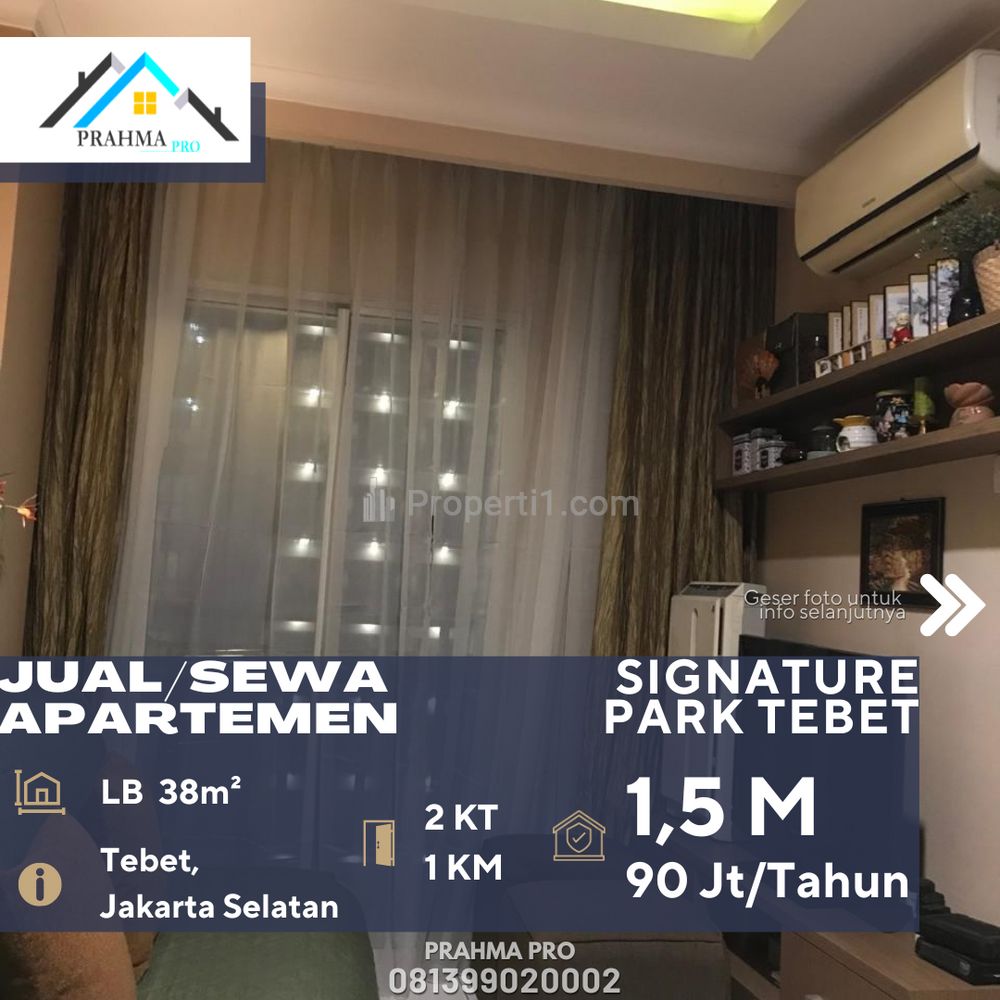Dijual Apartemen Signature Park Tebet 2BR Full Furnished City View di Daerah Tebet