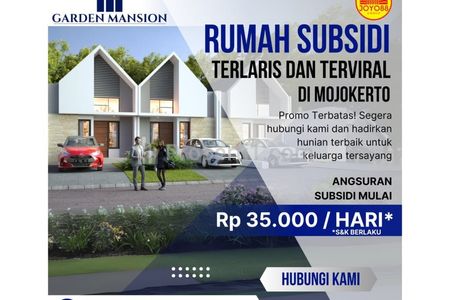 Jual Rumah di Perumahan Subsidi Mojokerto Terlaris Viral Garden Mansion