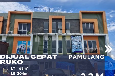 Dijual Cepat Ruko 3 Lantai Samping Jalan Raya di Daerah Pamulang Tangerang Selatan