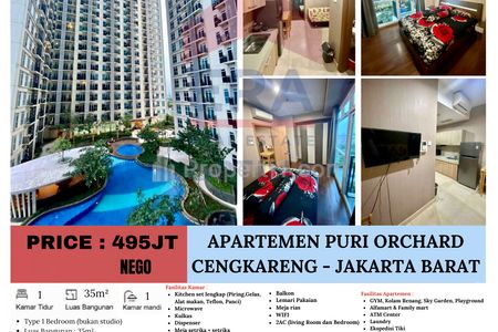 Dijual Apartemen Puri Orchard, Cengkareng, Jakarta Barat -  1 BR Furnished