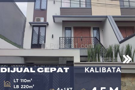 Dijual Rumah 3 Lantai Modern Brand New di Daerah Kalibata Jakarta Selatan