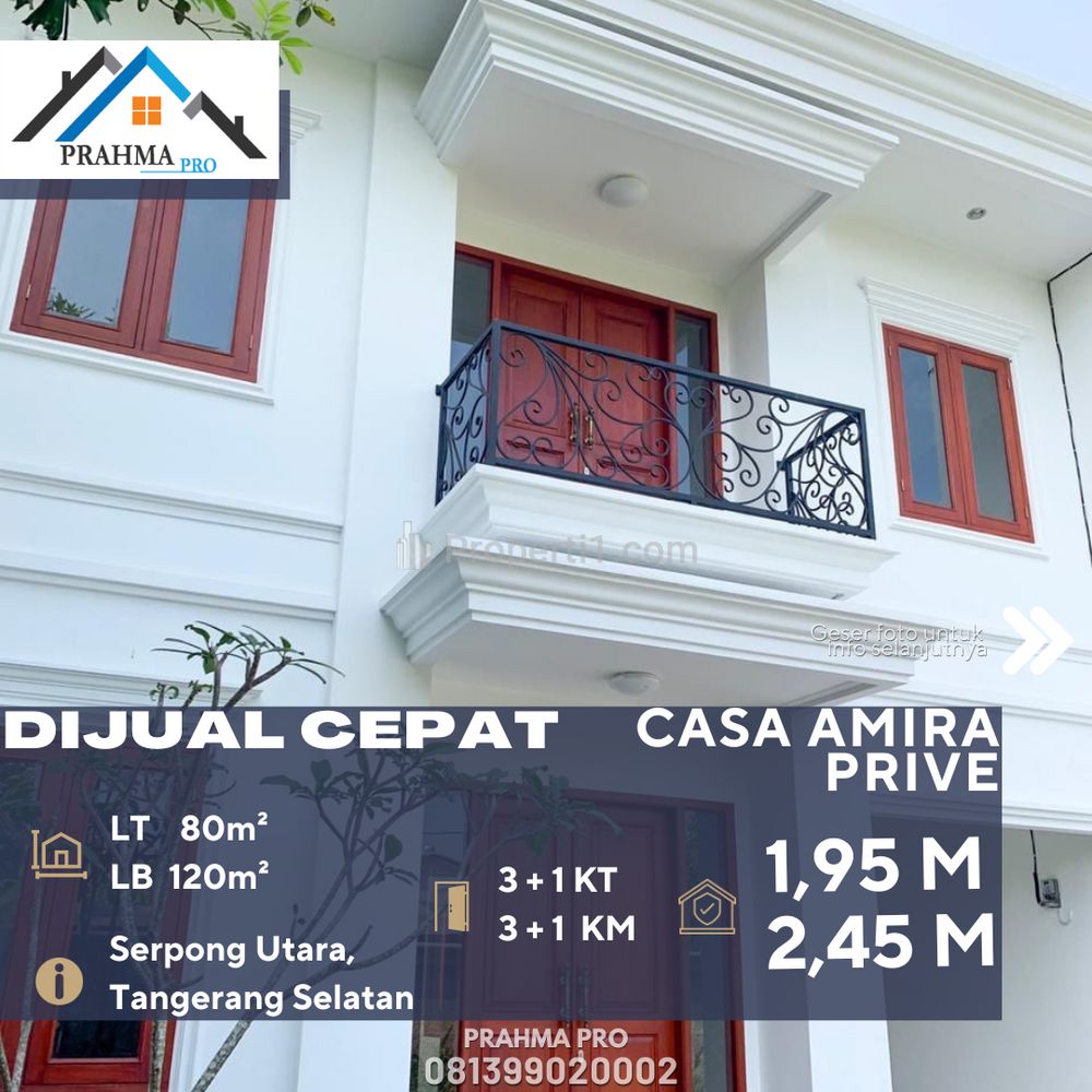Dijual Rumah Eksklusif Lingkungan Nyaman Dalam Cluster di Serpong Utara Tangerang Selatan