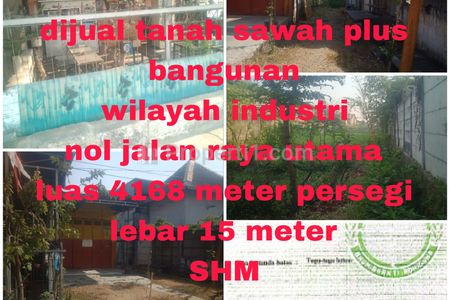 Jual Tanah Plus Bangunan Lokasi Industri Sangat Strategis di Mojokerto