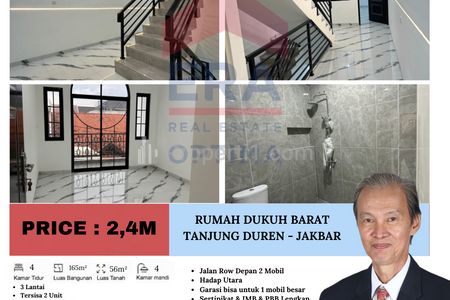 Jual Rumah Baru 3 Lantai di Dukuh Barat, Tanjung Duren - Jakarta Barat