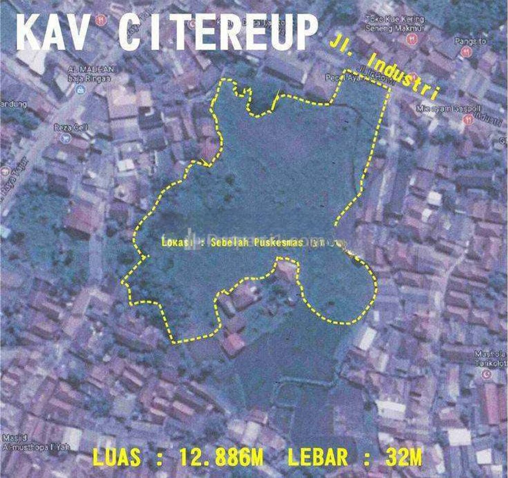 Jual Tanah di Jl. Raya Industri Tarikolot Citeureup Bogor