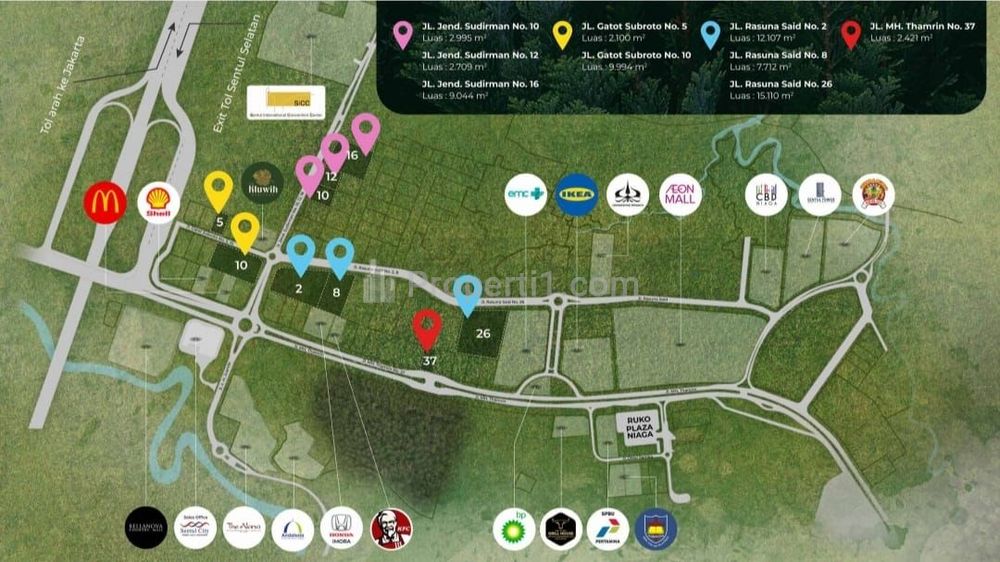 Jual Tanah Kavling Komersial di Boulevard MH Thamrin, Sentul City