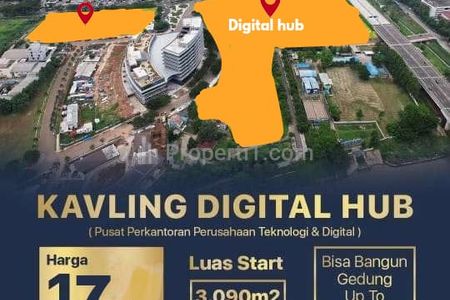 Jual Tanah Kavling Komersial Digital Hub, Jln Damai Foresta, BSD City