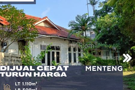 Jual Rumah Lama Siap Bangun Type A di Menteng Jakarta Pusat Turun Harga