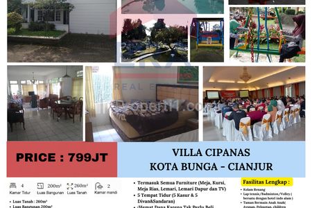 Dijual Villa Mewah & Sejuk di Cipanas, Puncak Kota Bunga - Cianjur