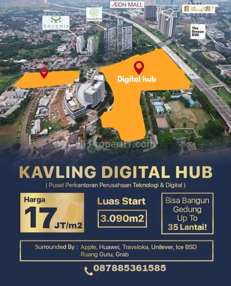 Jual Tanah Kavling Komersial Digital Hub, Jalan Damai Foresta, BSD City