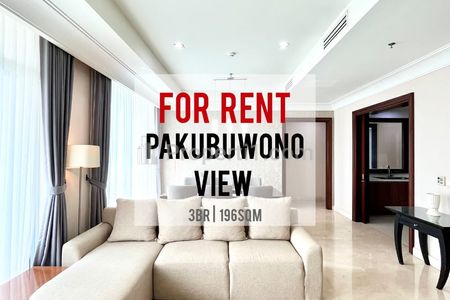 Sewa Cepat Pakubuwono View Apartemen, 3BR, 196sqm, Furnished, Bagus, High Floor, Best View, Direct Owner, YANI LIM 08174969303