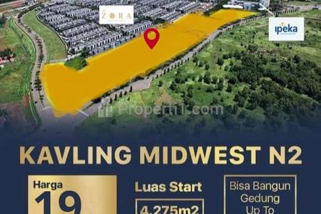 Dijual Kavling Komersial BSD City, Kavling Midwest N2, Jalan BSD Boulevard Utara, Tangerang Selatan