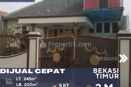 Dijual Cepat Rumah 2 Lantai Samping Jalan Raya di Bekasi Timur