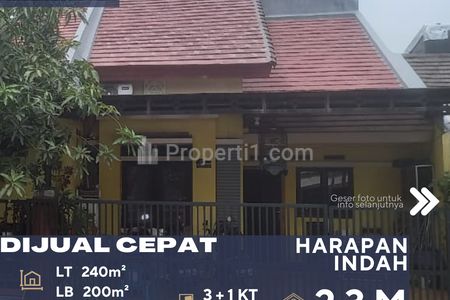 Dijual Cepat Rumah Hoek Dalam Cluster di Daerah Harapan Indah Bekasi