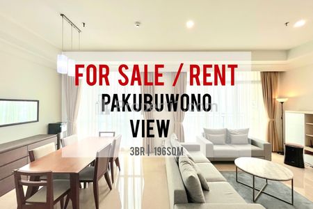 Sewa Apartemen Pakubuwono View, 3+1 BR, 196sqm, Furnished, Bagus, Ready to Move In, Direct Owner