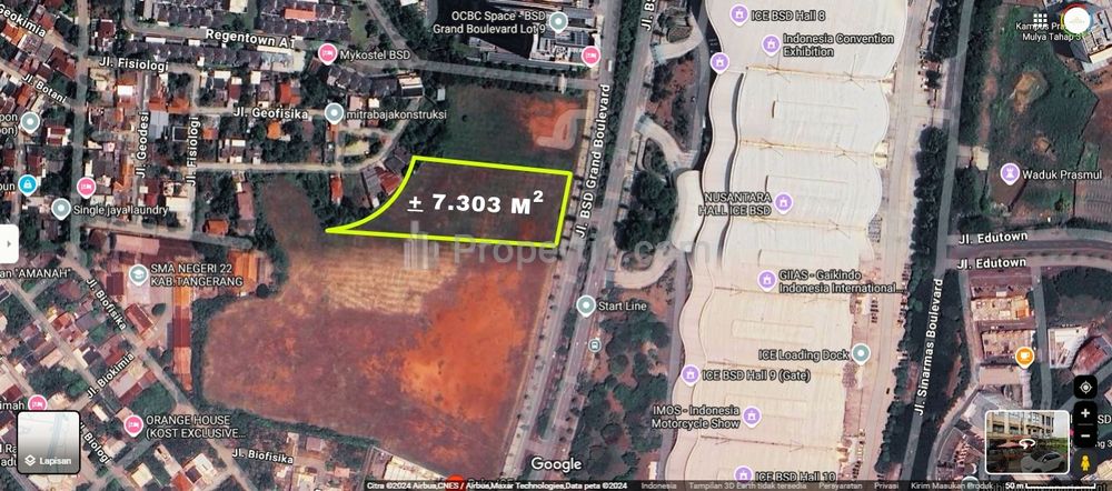 Dijual Kavling Komersil Depan ICE BSD City Siap Bangun di Tangerang