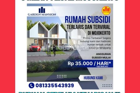 Jual Rumah di Perumahan Subsidi di Mojokerto Terlaris Viral Perumahan Garden Mansion Dekat Alun-Alun Mojokerto, RSUD R.A. Basoeni, Transmart Mojokerto