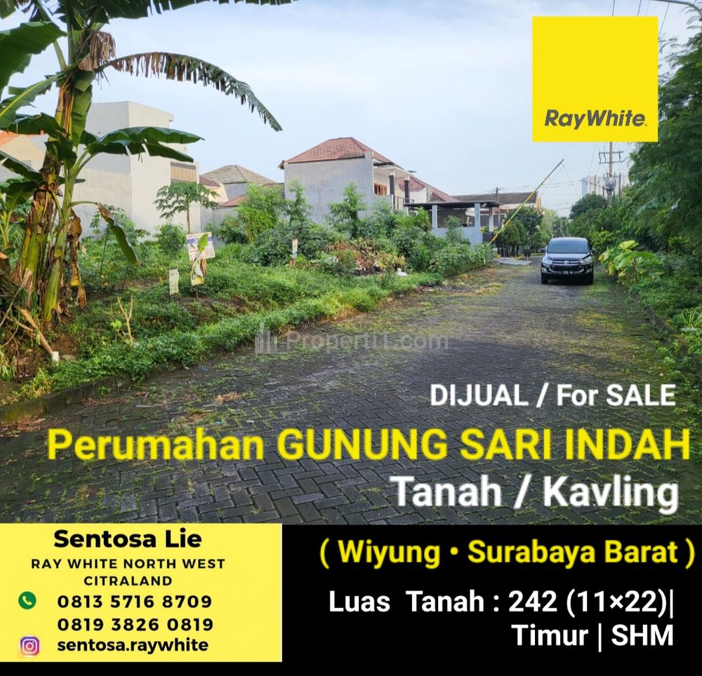 Dijual Tanah Kavling Perumahan  242 m² di Gunung Sari Indah Wiyung Surabaya Barat Dekat Akses TOL, Pakuwon Mall, PTC, Supermall