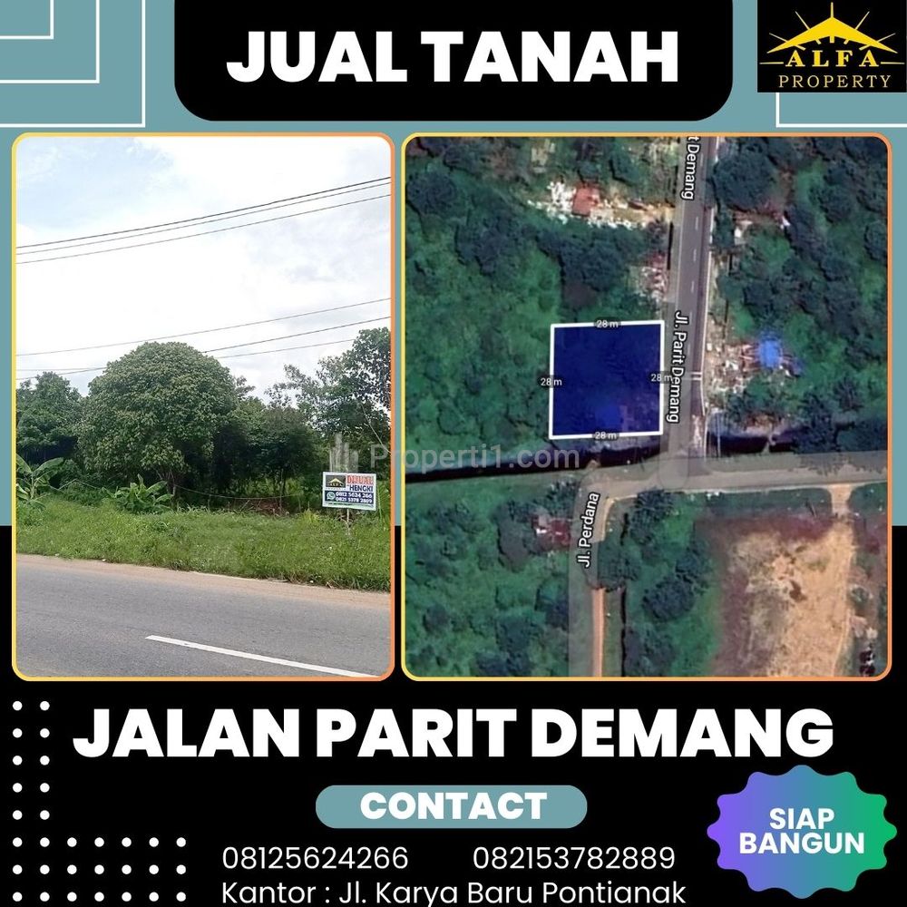 Dijual Tanah Kavling Siap Bangun Parit Demang Pontianak