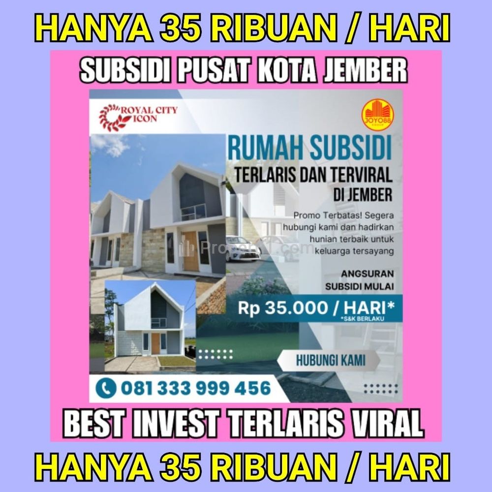 Jual Rumah di Perumahan Subsidi Royal City Icon di Pusat Kota Jember Terlaris Viral Dekat Transmart Jember, Lippo Plaza Jember, Jember Roxy Square