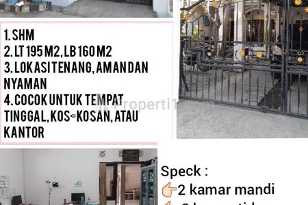 Dijual BU Poll Rumah Sulfat Malang Dekat RS Ibu dan Anak, Luas Tanah 195 m2