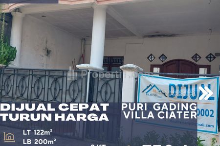 Jual Rumah Murah BU Hitung Tanah Turun Harga di Jatiwarna Bekasi