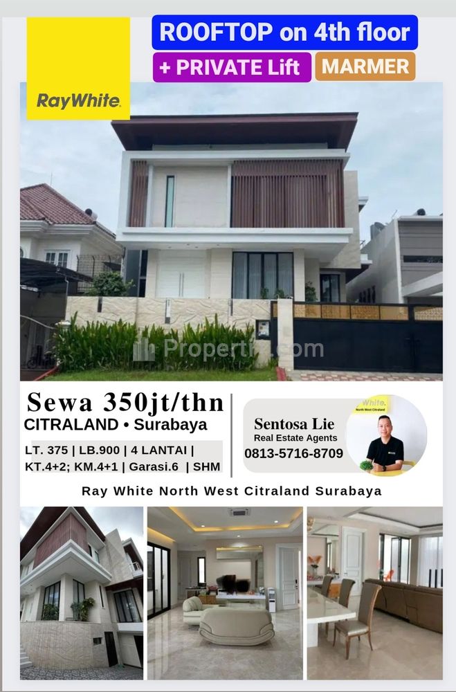 Disewakan Rumah Citraland RAYA South Emerald Mansion Surabaya • Lantai MARMER • FULL FURNISHED • PRIVATE LIFT • Garasi Carport 6 MOBIL  + Private Pool