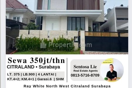 Disewakan Rumah Citraland RAYA South Emerald Mansion Surabaya • Lantai MARMER • FULL FURNISHED • PRIVATE LIFT • Garasi Carport 6 MOBIL  + Private Pool