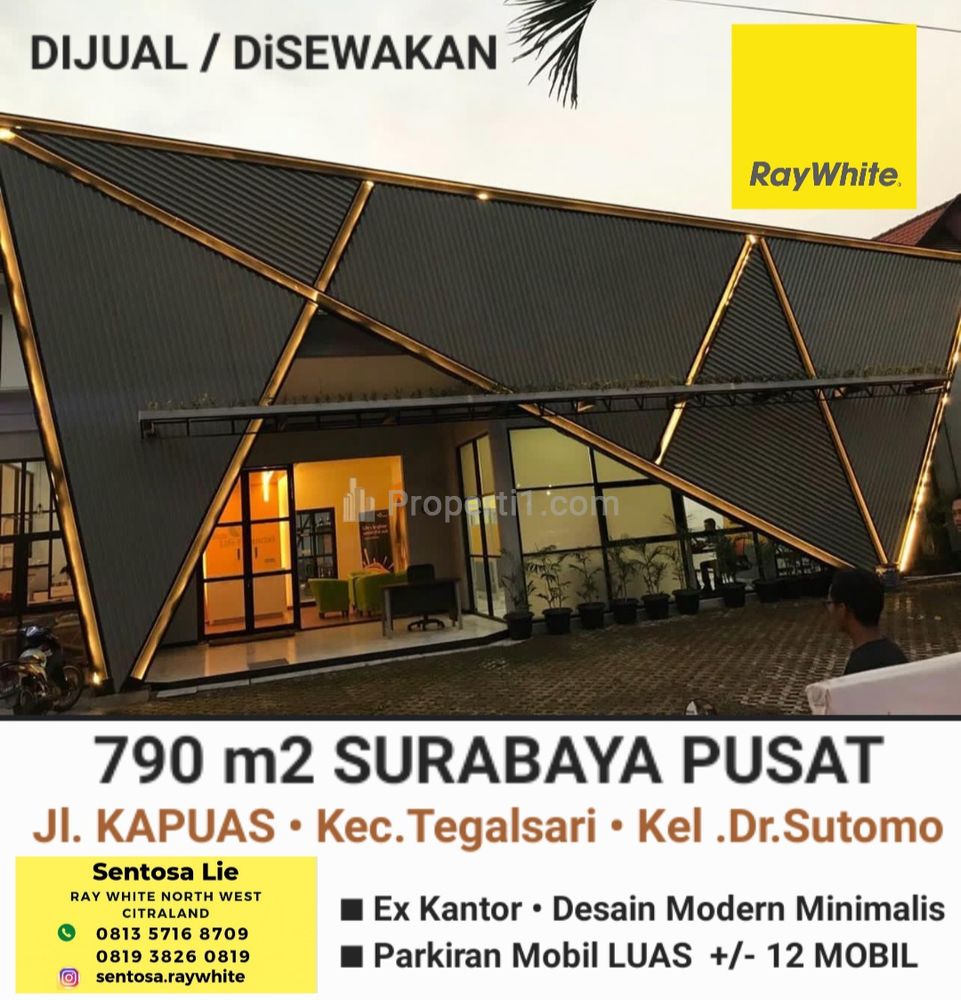 Dijual Rumah di Jl. Kapuas Surabaya Pusat - Parkiran LUAS +/- 12 Mobil - STRATEGIS Dekat Raya Darmo