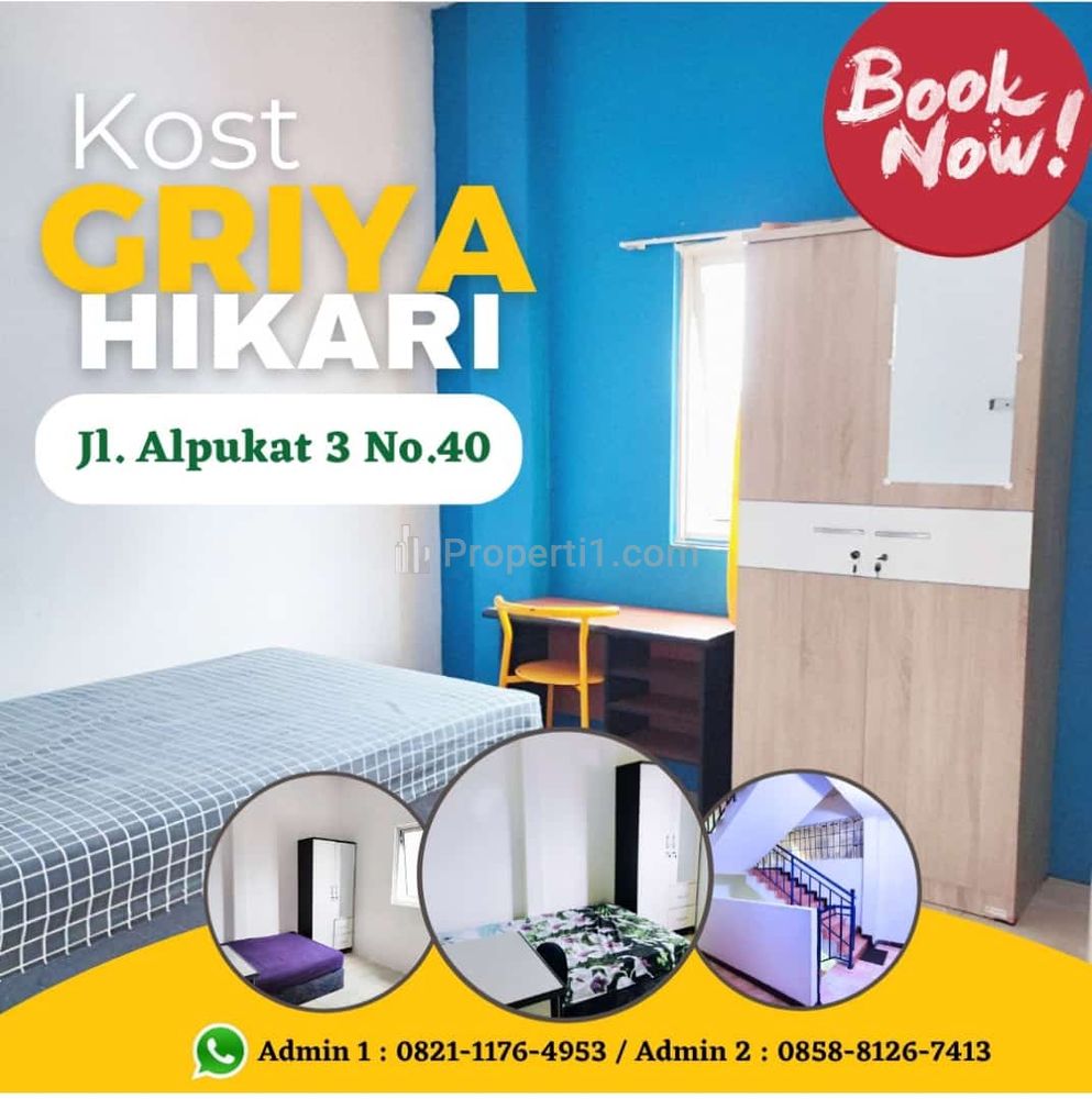Sewa Kost Griya Hikari, Kamar Tidur + Kamar Mandi Dalam + Jendela, Jakarta Barat