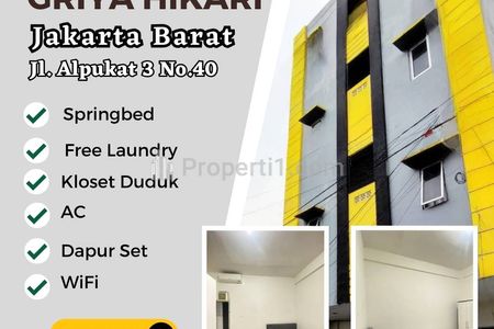 Sewa Kost Griya Hikari, Kamar Tidur + Kamar Mandi Dalam + Jendela, Jakarta Barat