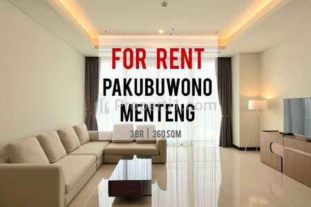 Sewa Cepat Apartemen Pakubuwono Menteng, 3+1 BR 260sqm, Furnished, Bagus, Ready to Move In, Direct Owner