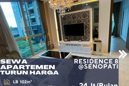 Disewakan Apartemen Residence 8 Senopati 1 BR Full Furnish View Pool Turun Harga