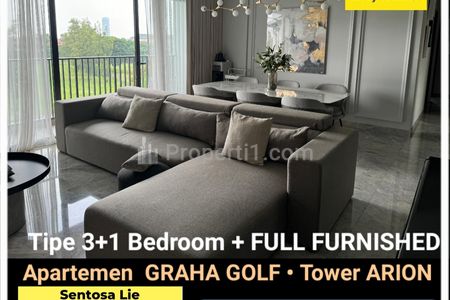 MURAH Dijual Apartemen Graha Golf - Graha Famili TOWER Arion Tipe 3 +1 Kamar Tidur BONUS  FULL FURNISHED Best view GOLF