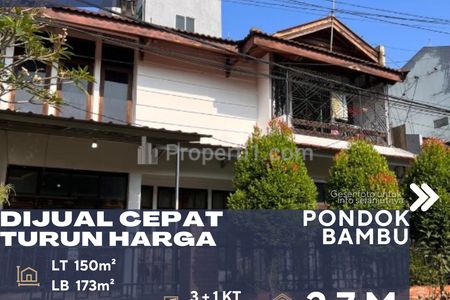 Dijual Rumah 2 Lantai Lokasi Sangat Strategis di Daerah Pondok Bambu Jakarta Timur