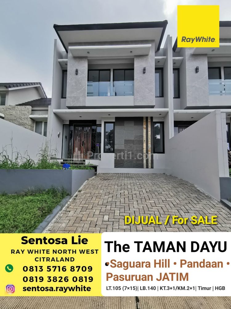 Dijual Rumah Villa The Taman Dayu, Saguara Hill, Pandaan, Pasuruan, Jawa Timur - Strategis Dekat Akses Tol, Fasilitas Lengkap, MURAH Rp1 Milyaran 