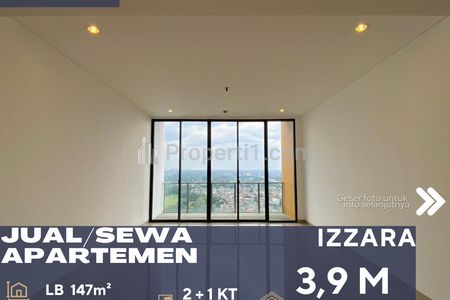 Dijual Apartemen Izzara 2+1 BR di Daerah Cilandak Jakarta Selatan