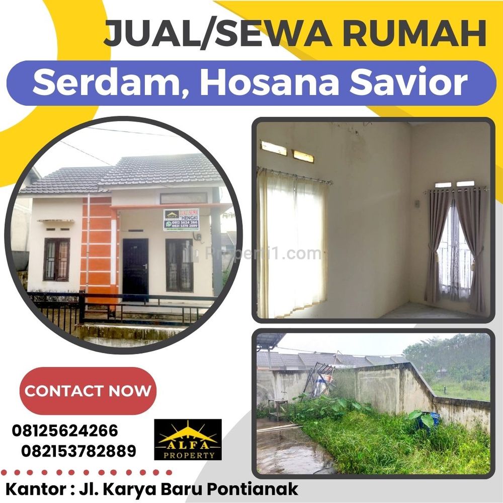 Dijual/Disewakan Rumah Tunggal Timur Hosana Savior Serdam Pontianak
