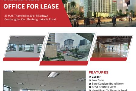 Jual Kantor di Lippo Thamrin – Brand New Office, View Jl. Utama MH Thamrin