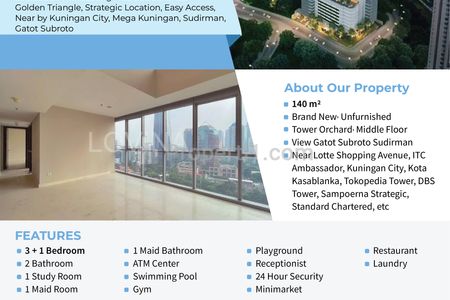 Dijual Apartment Orchard Satrio Ciputra World 2 Jakarta Selatan – 3+1 BR Semi Furnished