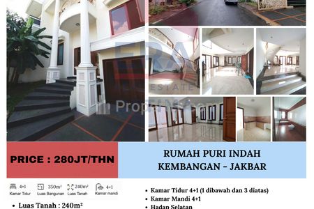 Disewakan Rumah Classic Lux Puri Indah, Kembangan, Jakarta Barat