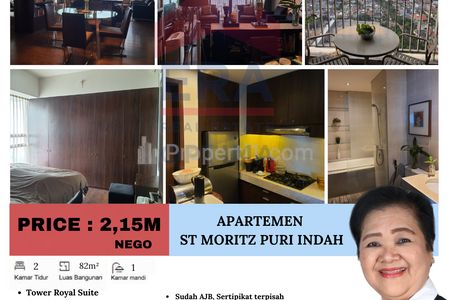 Dijual Apartemen ST Moritz Puri Indah, Kembangan, Jakarta Barat - 2 BR Furnished