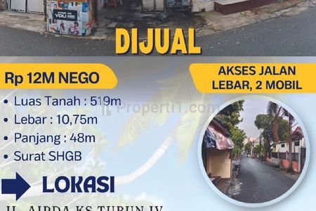 Dijual Tanah di KS Tubun Slipi Palmerah Jakarta Barat 519 m2