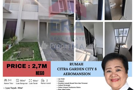 Dijual Rumah Citra Garden City 8 Aeromansion, Kalideres - Jakarta Barat