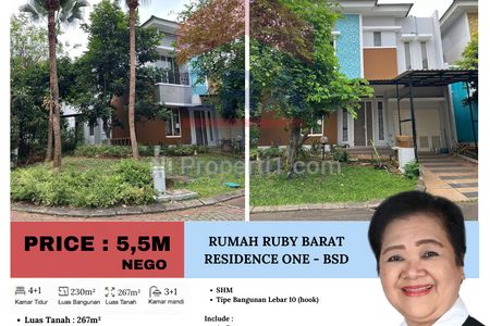 Dijual Rumah Ruby Barat Residence One, BSD - Tangerang