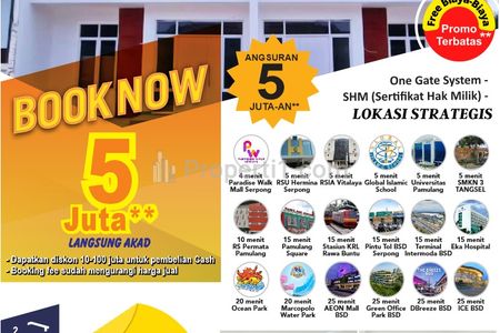 Dijual Rumah 2 Lantai Tanpa DP Sudah Ada yang Ready Dekat Mie Gacoan Puspitek Serpong, Tangerang Selatan