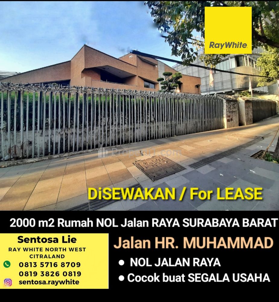 Disewakan Rumah Luas Tanah 2000 m2 di Jl. HR Muhammad - Nol Jalan Raya - Cocok Buat Segala Usaha, Cafe, Resto, Kantor, Showroom, Bank, dll