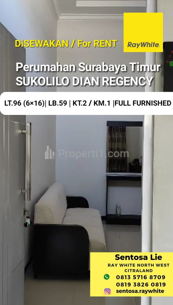 Disewakan Rumah Sukolilo Dian Regency Bonus Full Furnished Dekat Kampus ITS, Pakuwon City, Galaxy Mall
