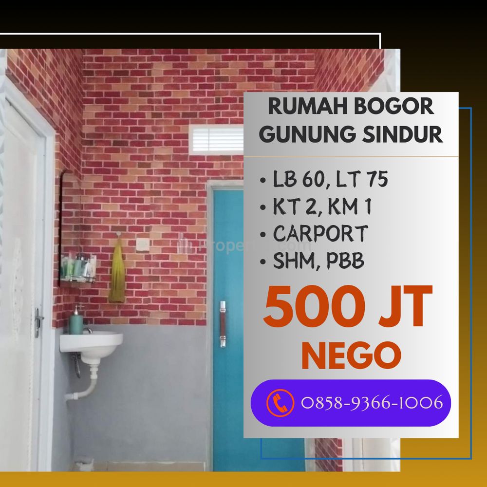Jual Rumah Bogor Gunung Sindur Bogor Dalam Cluster Dekat GOR Parung