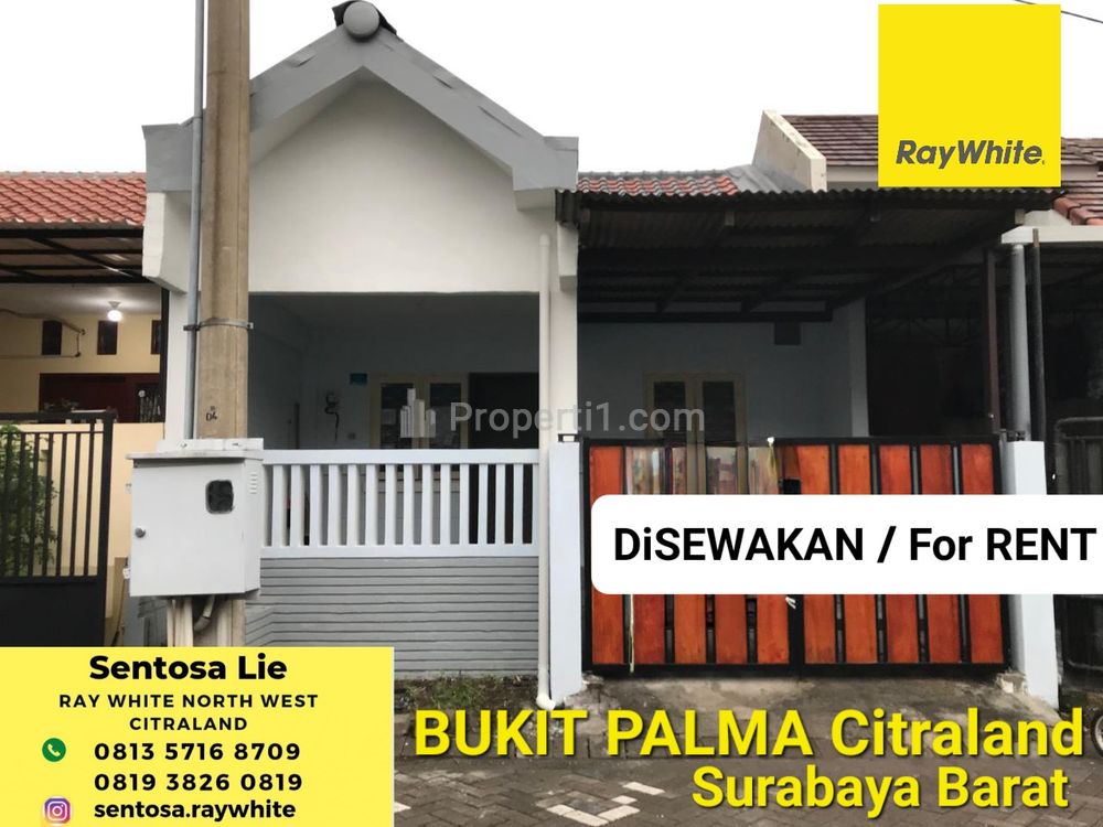Disewakan Rumah Citraland Bukit Palma Strategis Dekat Sekolah Citra Berkat, North West, Superindo, Surabaya